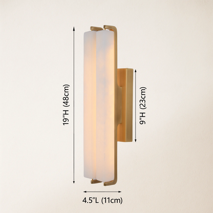 Clara Glow Alabaster Double Wall Sconce 48cm