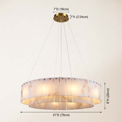 Sawyer Alabaster Round Chandelier 32"