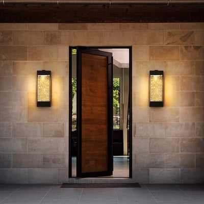 Pluvia Crystal Bubbles Rectangular Outdoor Wall Light