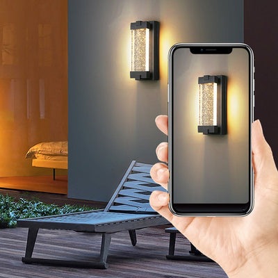 Pluvia Crystal Bubbles Rectangular Outdoor Wall Light