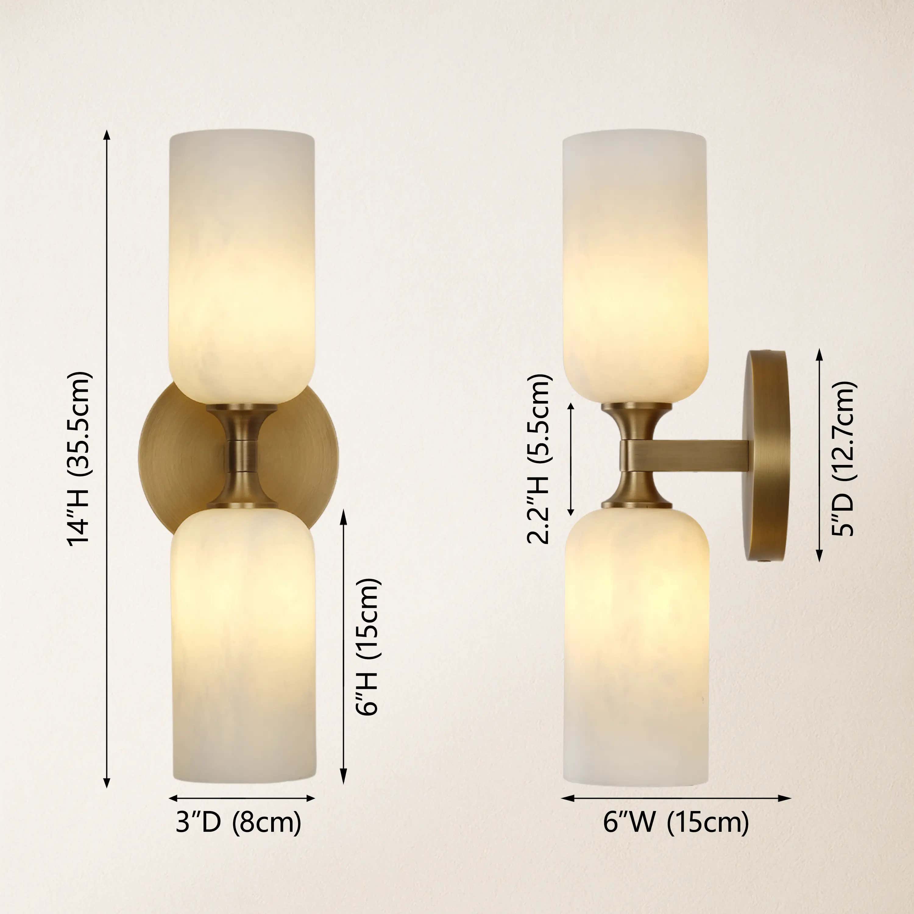 Axis Alabaster Wall Sconce 14"H