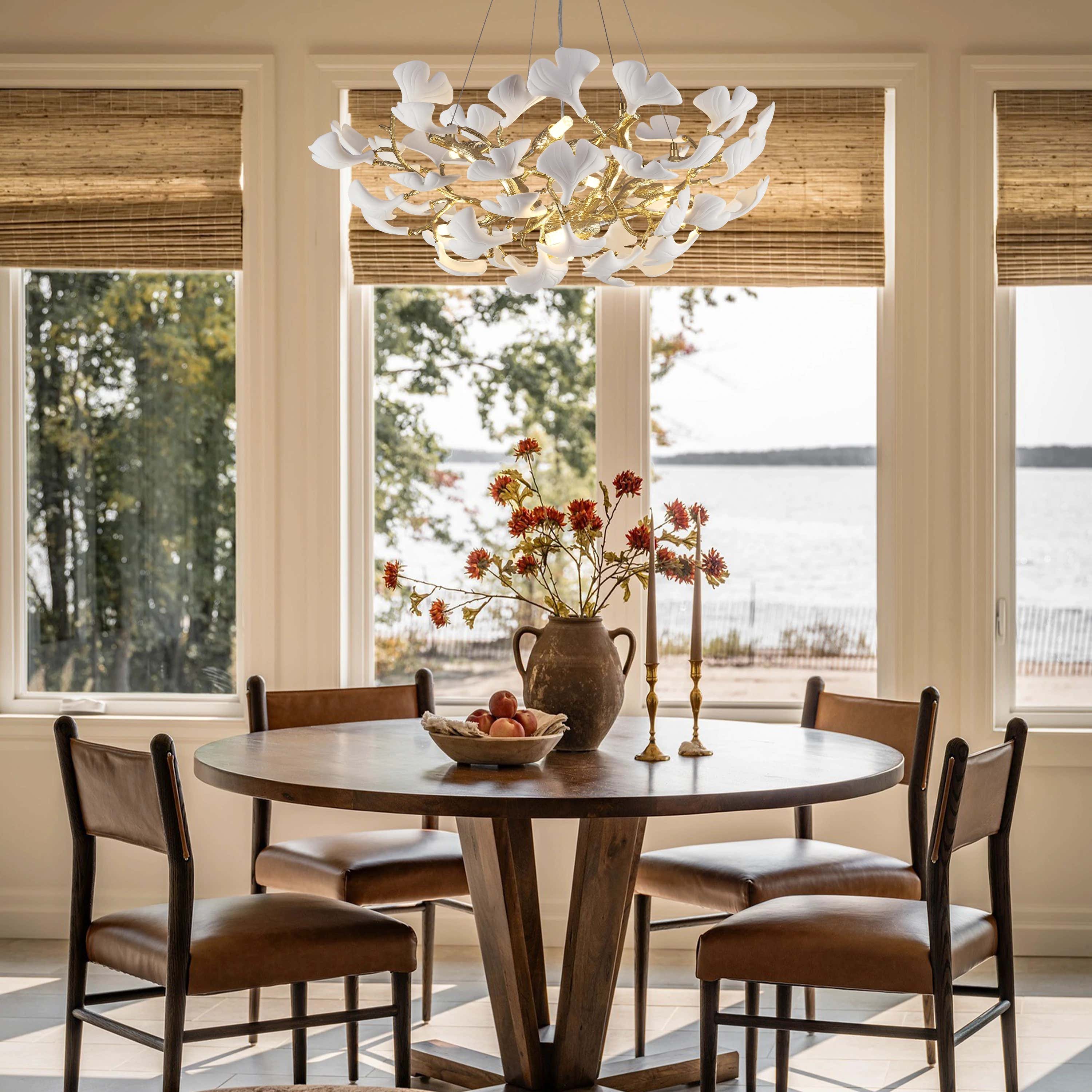 Twilight Branches Ceramic Glow Round Chandelier 81cm D