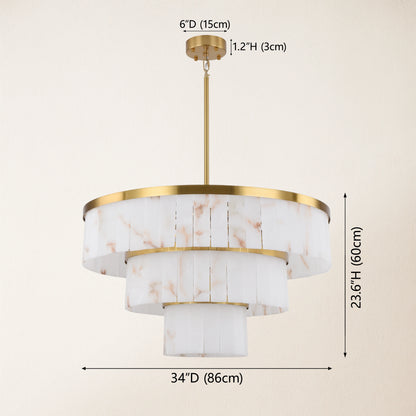 Solmare Alabaster Round Chandelier 86cm