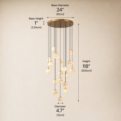 Solindra Resin Globe Cascade Chandelier size-image 