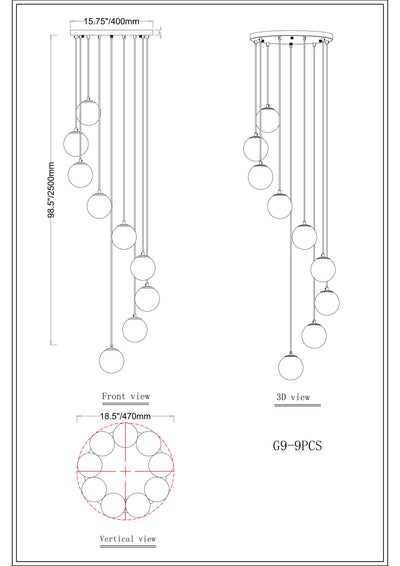 Solindra Resin Globe Cascade Chandelier 