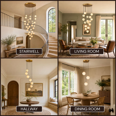Solindra Resin Globe Cascade Chandelier 