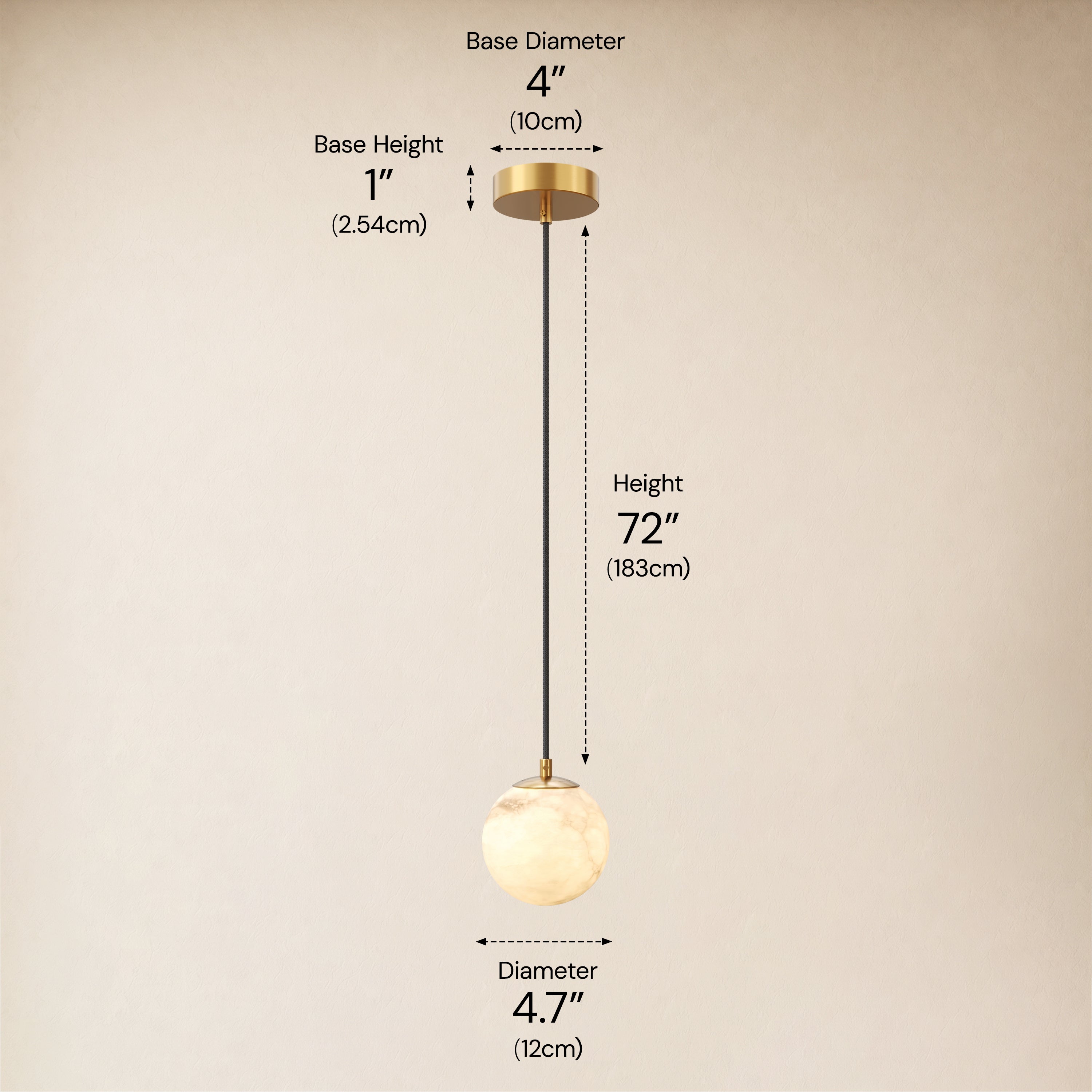 Solindra Resin Globe Pendant 4.7"D size-image #Finish_Gold,Size_4.7"