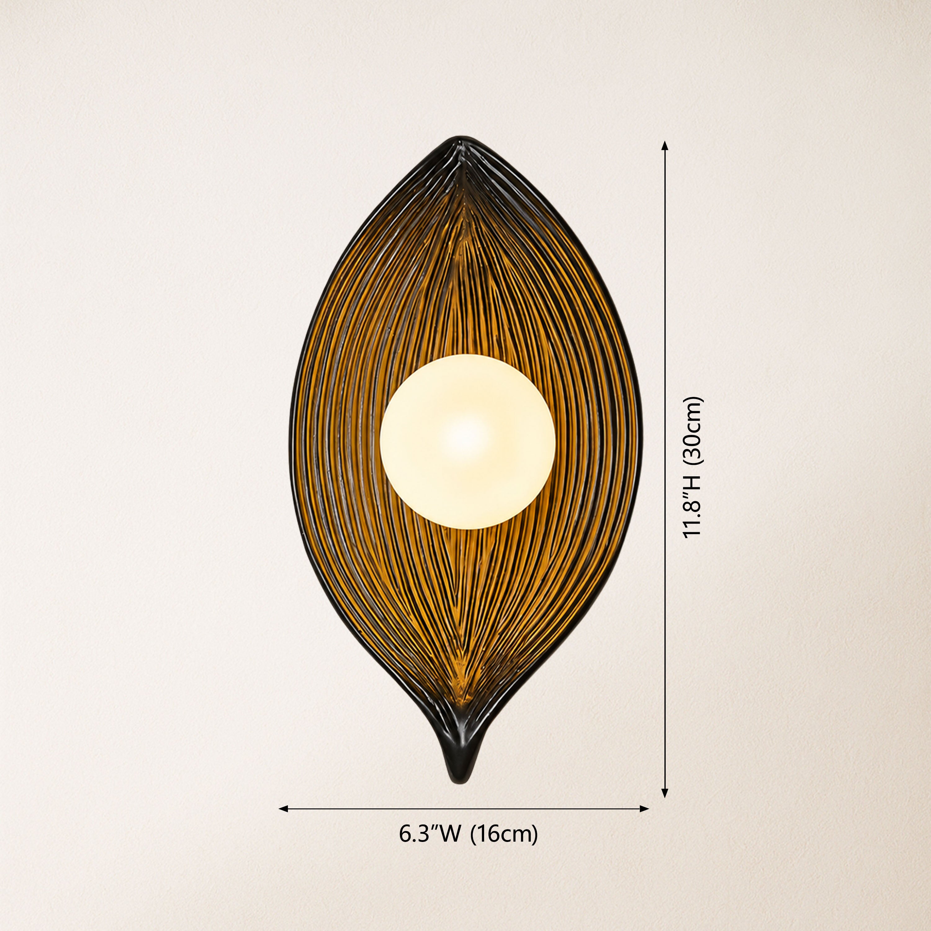 Sylvara Resin Leaf Wall Sconce size-image #Finish_Black