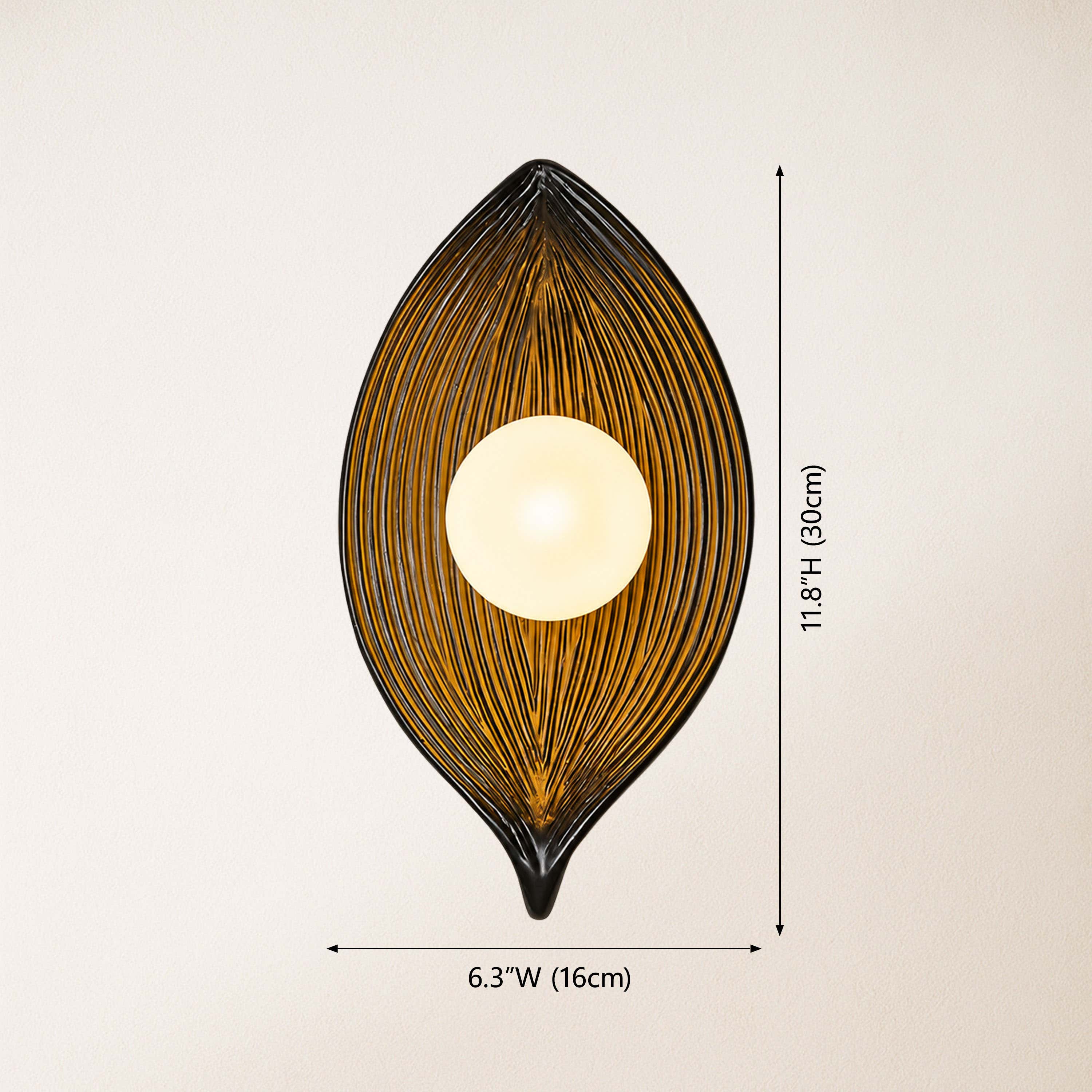 Sylvara Resin Leaf Wall Sconce size-image 