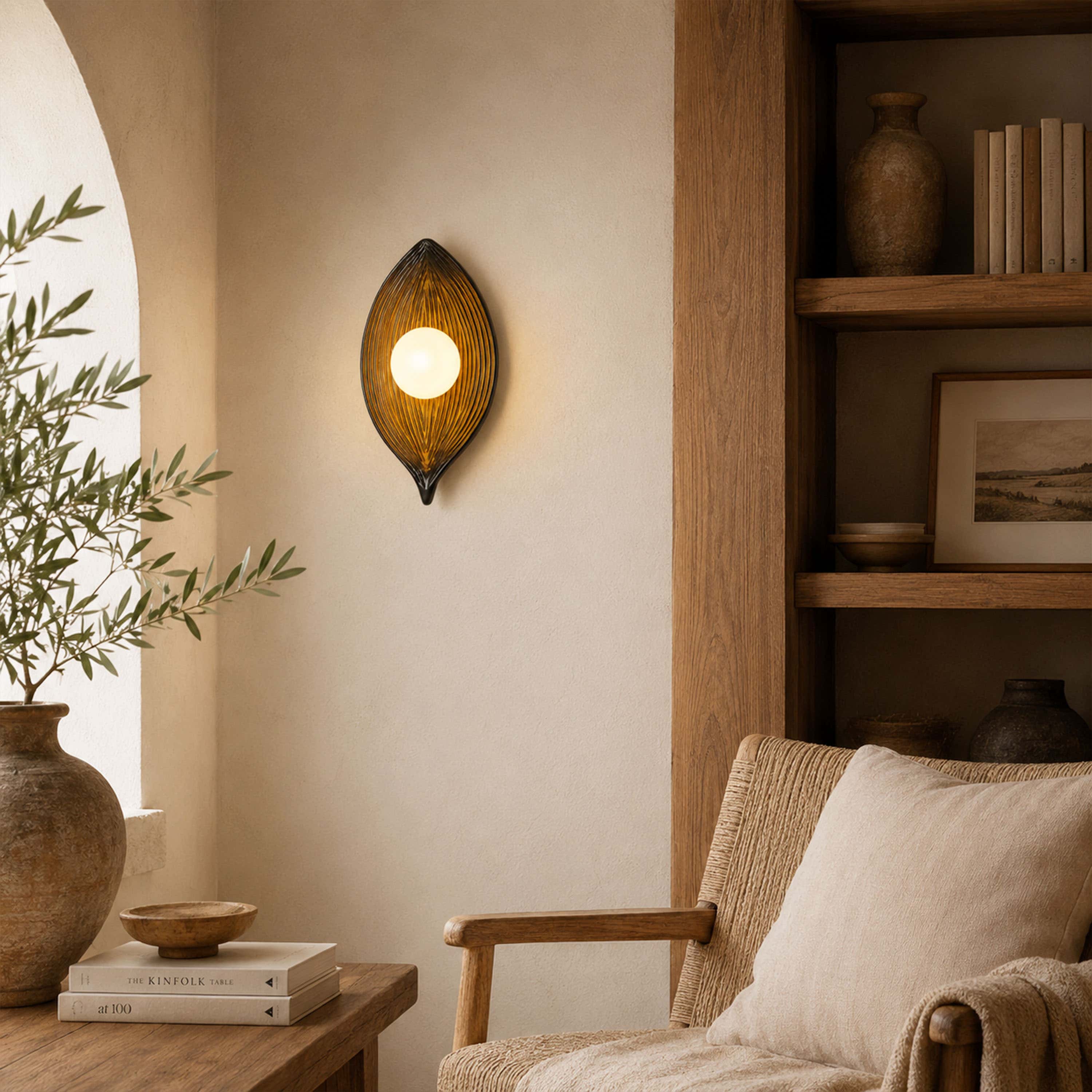 Sylvara Resin Leaf Wall Sconce 