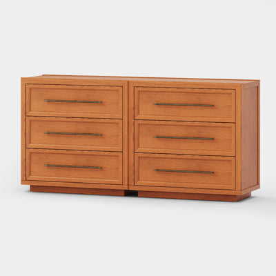 Alvar 61″ Oak 6-Drawer Chest(Set of 2)