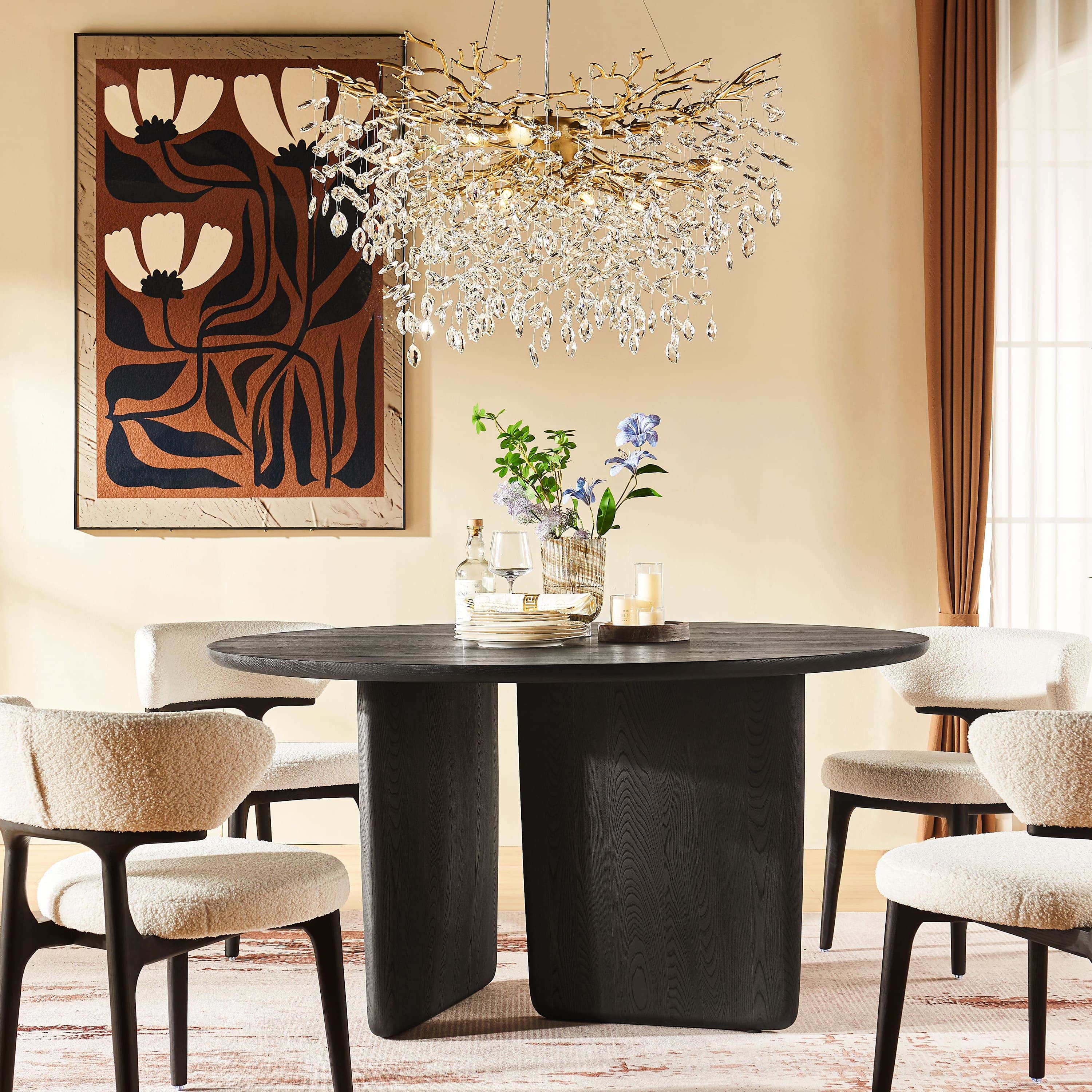 Frostleaf Crystal Cascade Branch Round Chandelier 76cm