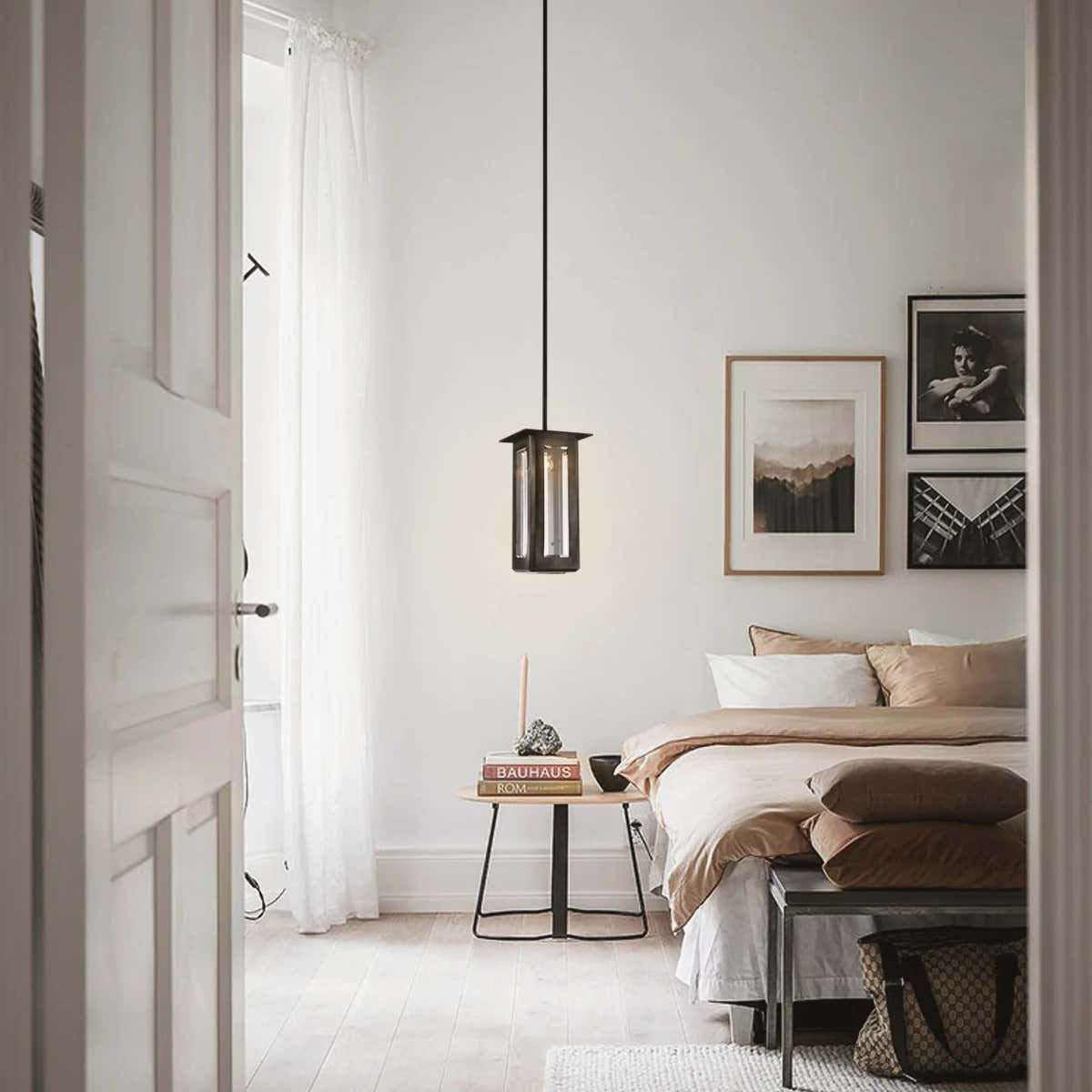 Baluster Rectangle Glass Pendant 18cm W