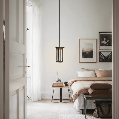 Baluster Rectangle Glass Pendant 18cm W