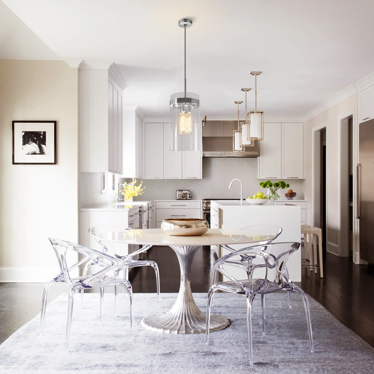 Armature Round Glass Pendant 20cm D