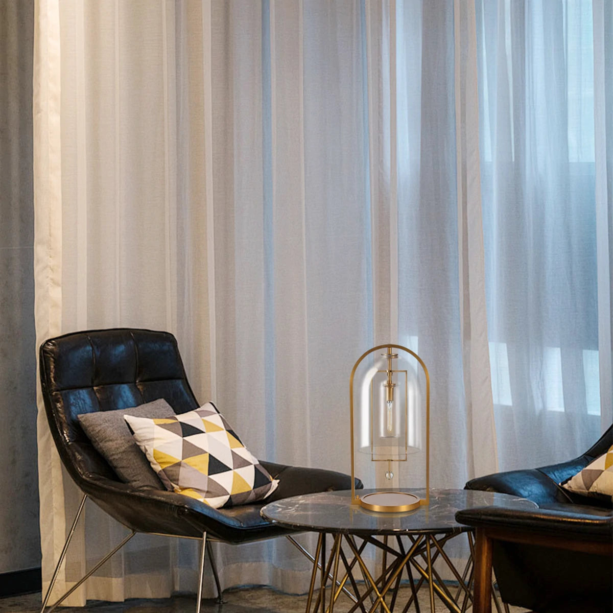 Bellhop Vintage Glass Table Lamp 53 cm H