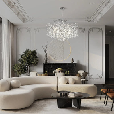 Lustre Branches Crystal Round Chandelier for All Rooms 76cm