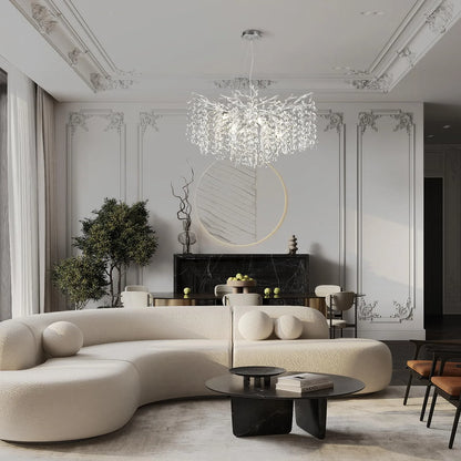 Lustre Branches Crystal Round Chandelier for All Rooms 76cm