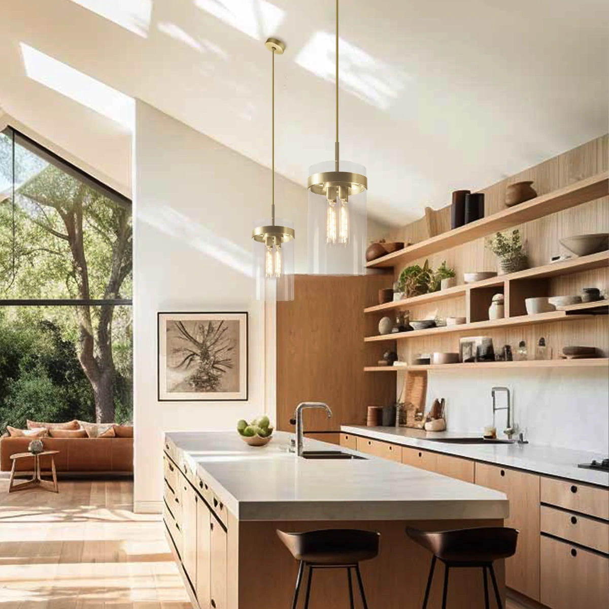 Armature Round Glass Pendant 20cm D