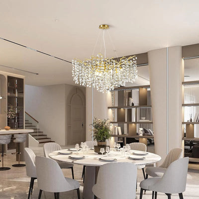 Lustre Branches Crystal Round Chandelier for All Rooms 76cm