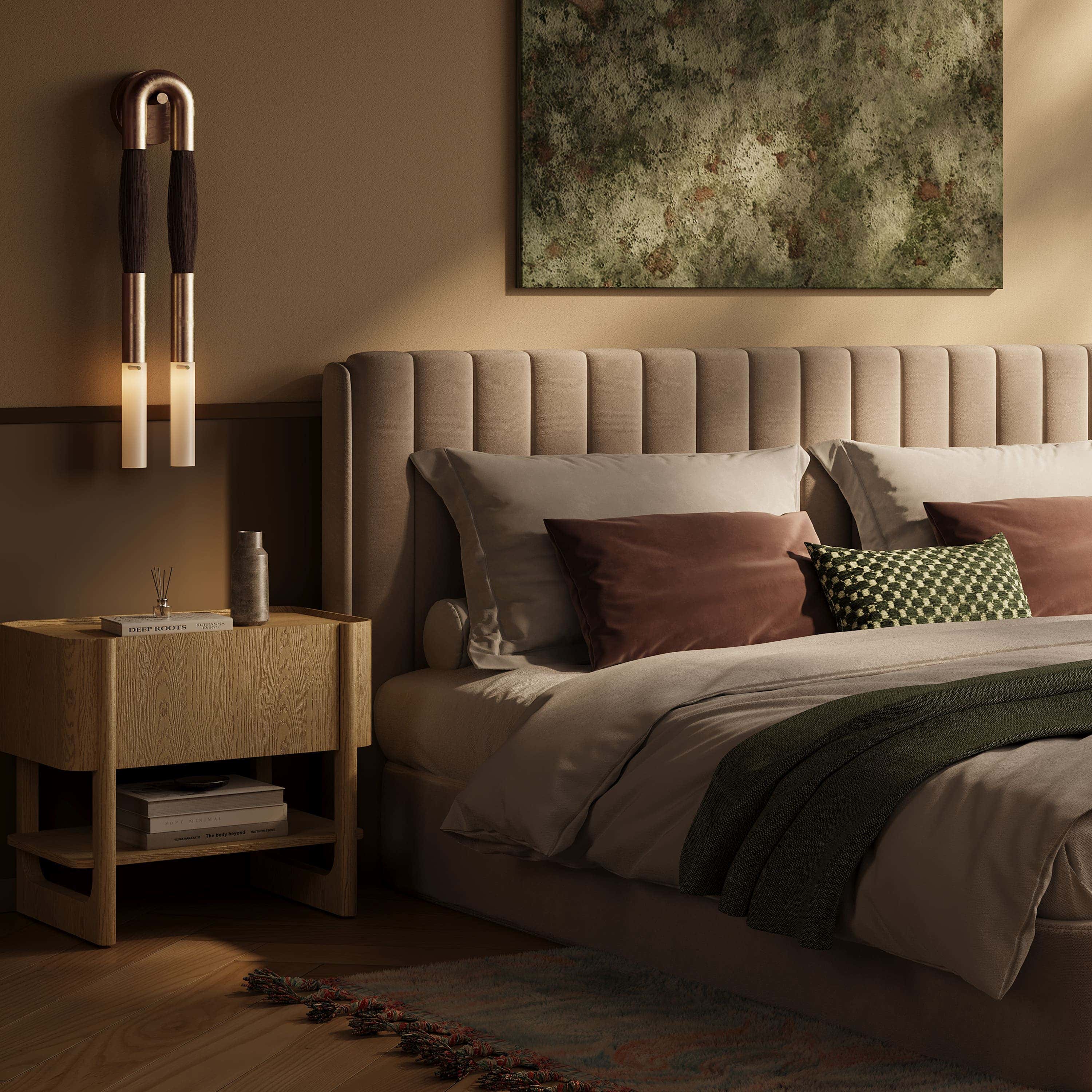 Horsehair Solid Brass Wall Sconce 30''H#Color_Brown