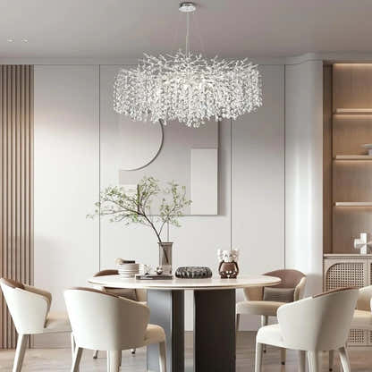Lustre Branches Crystal Round Chandelier for All Rooms 102cm
