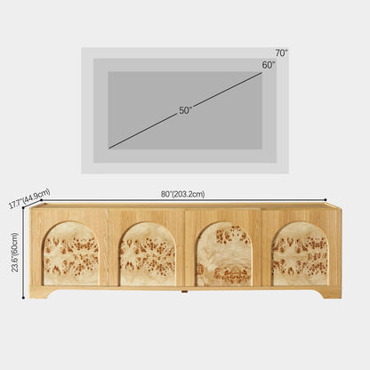 Aurora Oak Media Console 80"