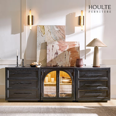 Alvar Arched 94.5″ Oak Modular Media Console(Set of 3)