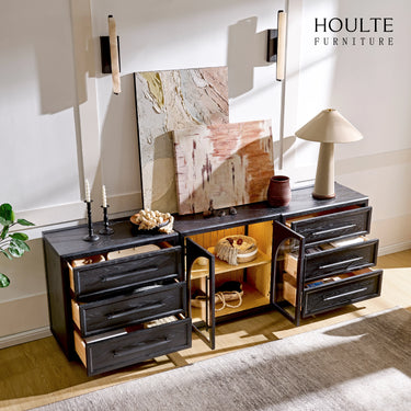 Alvar Arched 94.5″ Oak Modular Media Console(Set of 3)