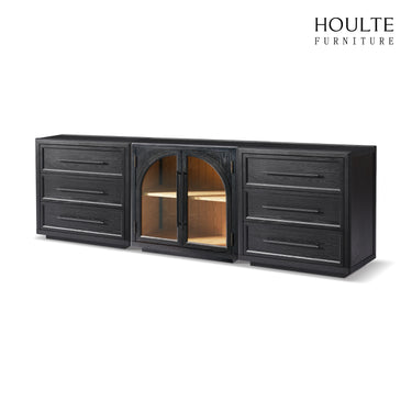 Alvar Arched 94.5″ Oak Modular Media Console(Set of 3)