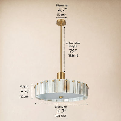 Pietra Golden Strata Marble Round Pendant 14"D