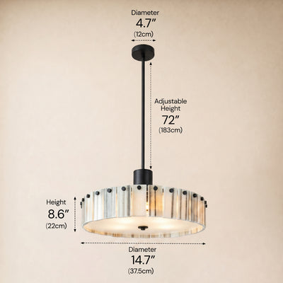 Pietra Golden Strata Marble Round Pendant 14"D