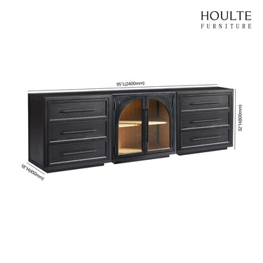Alvar Arched 94.5″ Oak Modular Media Console(Set of 3)