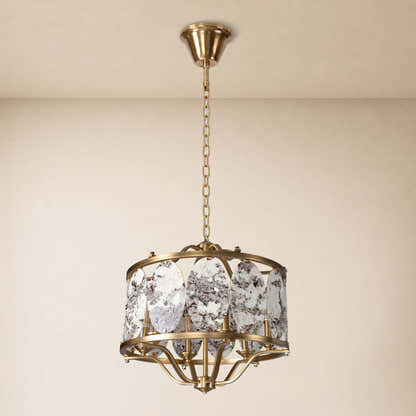 Pietra Quartzite Round Chandelier 25.5"D
