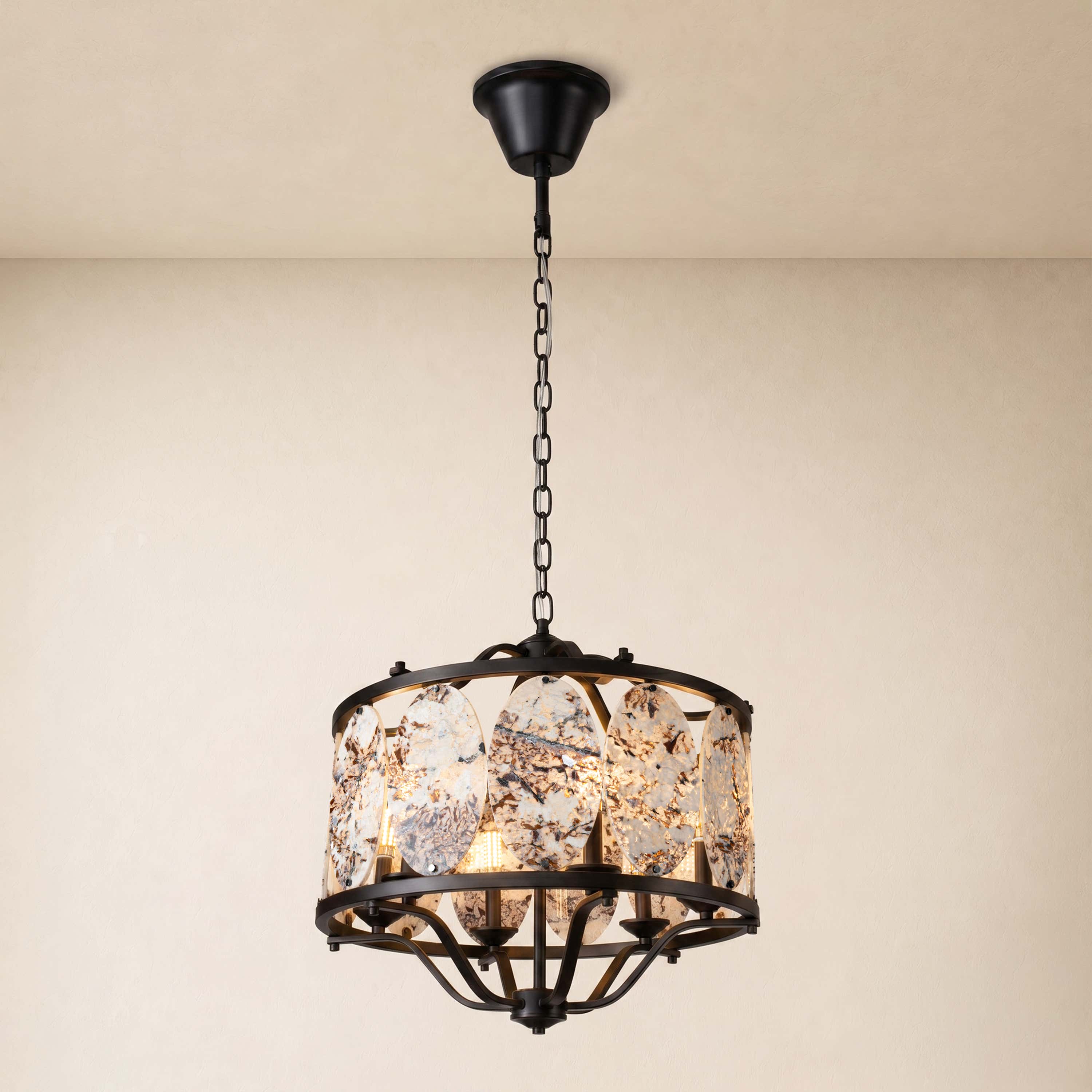 Pietra Quartzite Round Chandelier 25.5"D