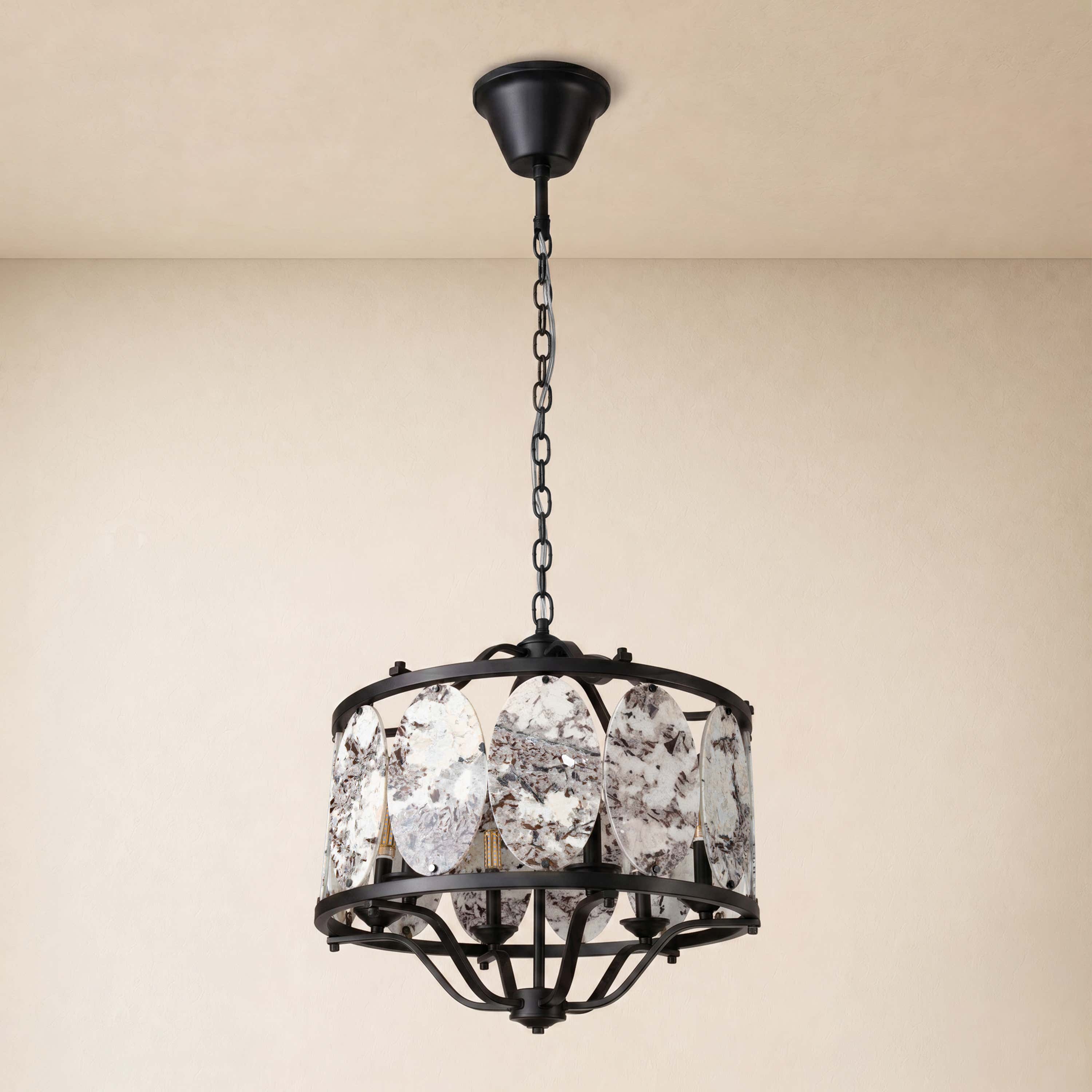 Pietra Quartzite Round Chandelier 25.5"D
