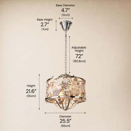 Pietra Quartzite Round Chandelier 25.5"D