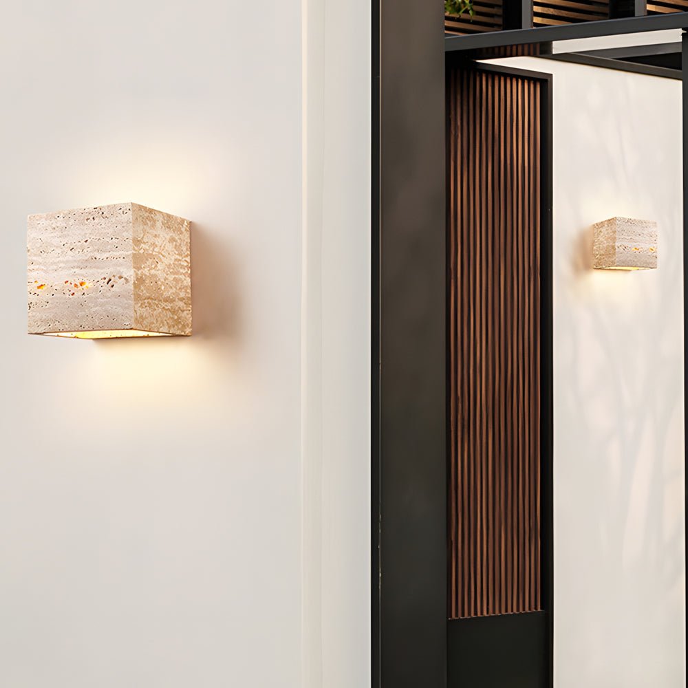Quartzyx Yellow Travertine Outdoor Wall Light