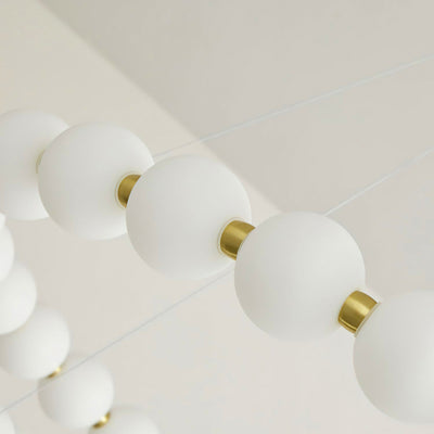 Velora Pearl Bead Round Chandelier 42cm D