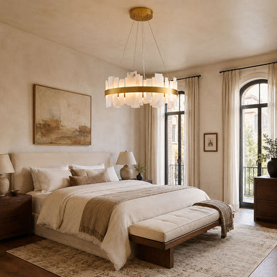 Nocturne Alabaster Round Chandelier 80cm
