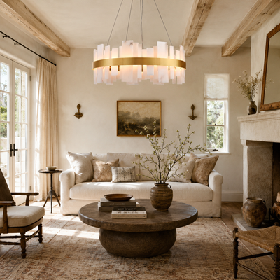 Nocturne Alabaster Round Chandelier 80cm