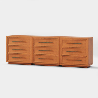 Alvar 91″ Oak 9-Drawer Chest(Set of 3)