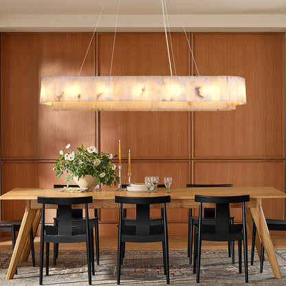 Sawyer Alabaster Rectangle Chandelier 137cm L