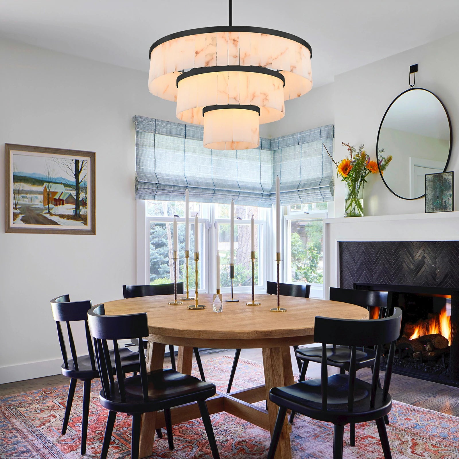 Solmare Alabaster Round Chandelier 86cm