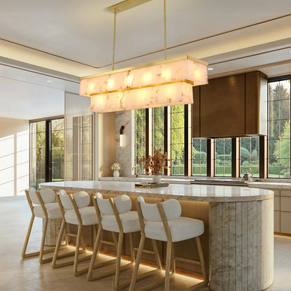 Solmare Alabaster Rectangular Chandelier 138cm