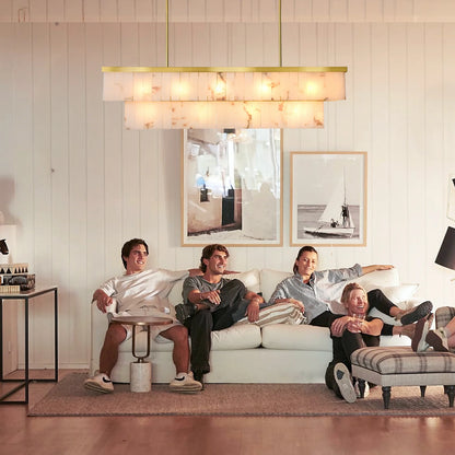 Solmare Alabaster Rectangular Chandelier 138cm