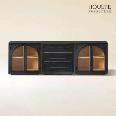 Alvar Arched 94.5″ Oak Modular Media Console(Set of 3)