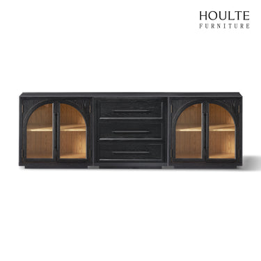 Alvar Arched 94.5″ Oak Modular Media Console(Set of 3)
